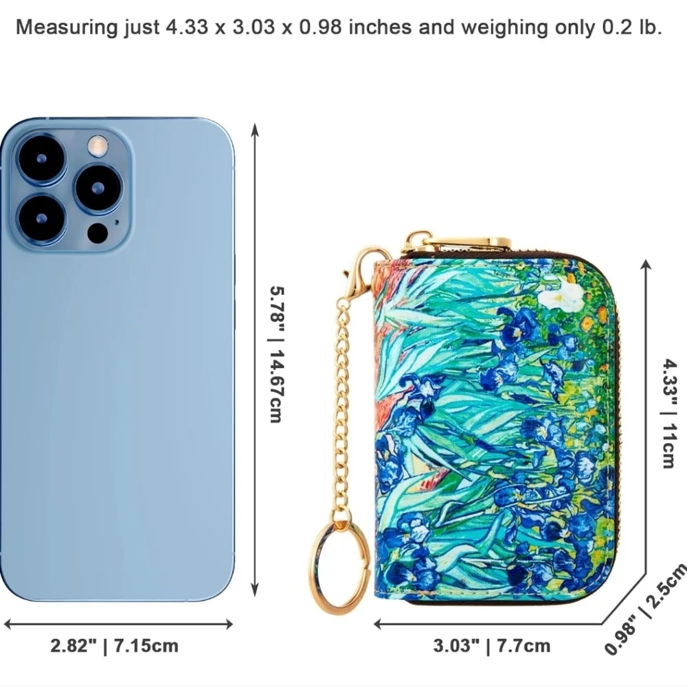 Floral Compact Wallet with Chain